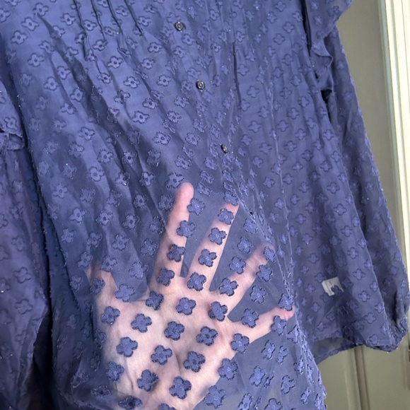 Ophelia Roe Sheer Ruffled Button Blouse - Picture 3 of 4